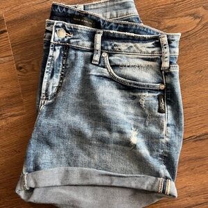 Womens Maurice’s Elyse Jean Shorts size 12 Silver size 32